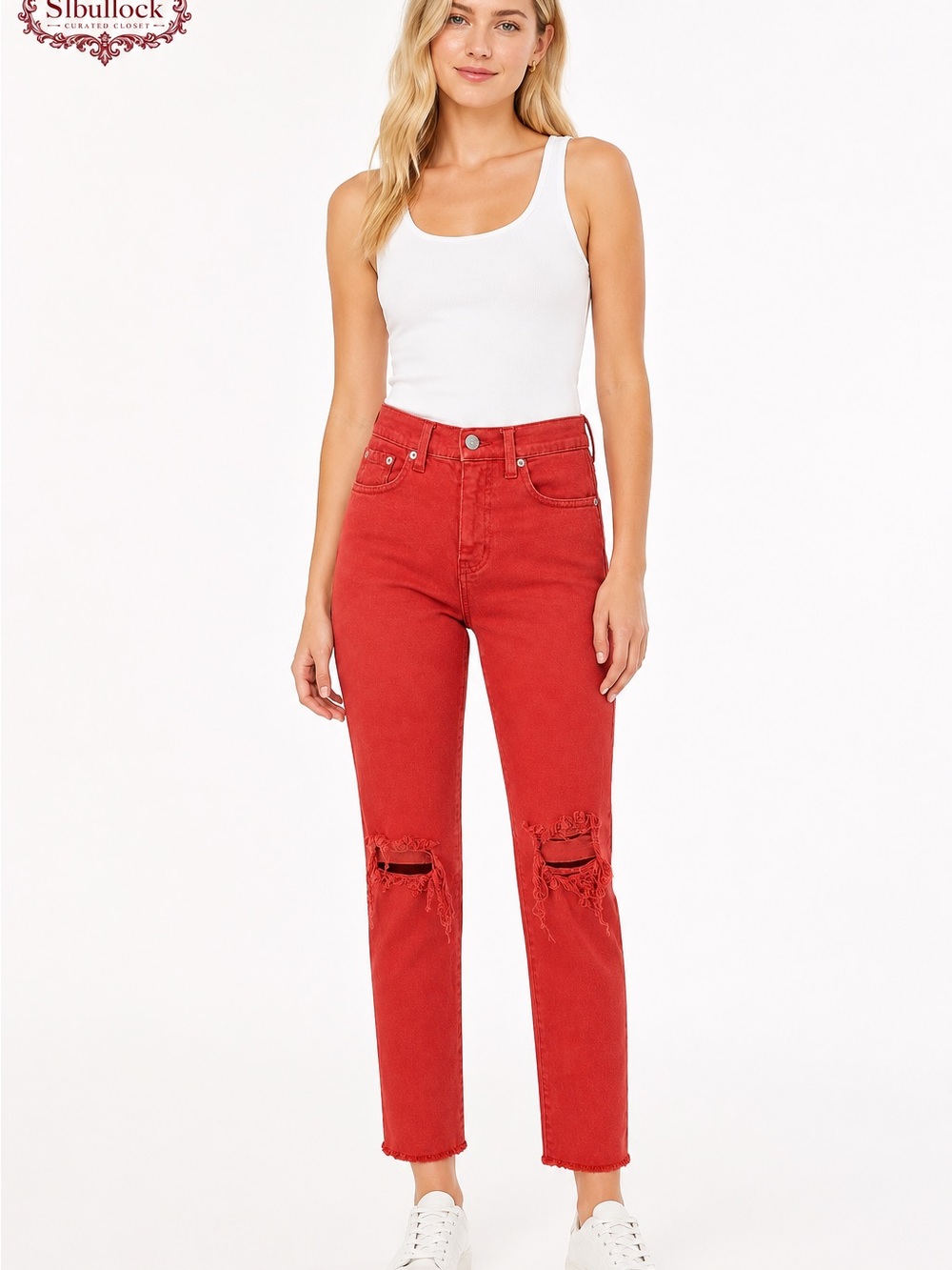 Y4 DAZE High Rise Straight Leg Distressed Jeans Rust Size 25 NWT - Picture 2 of 9